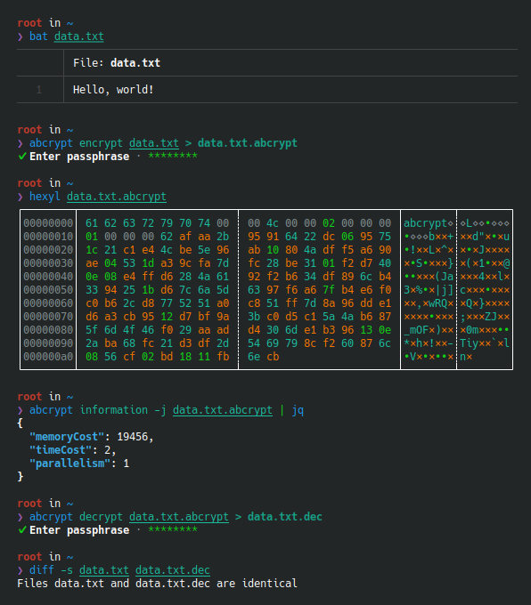 Screenshot of abcrypt