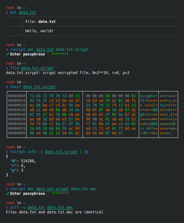 Screenshot of rscrypt